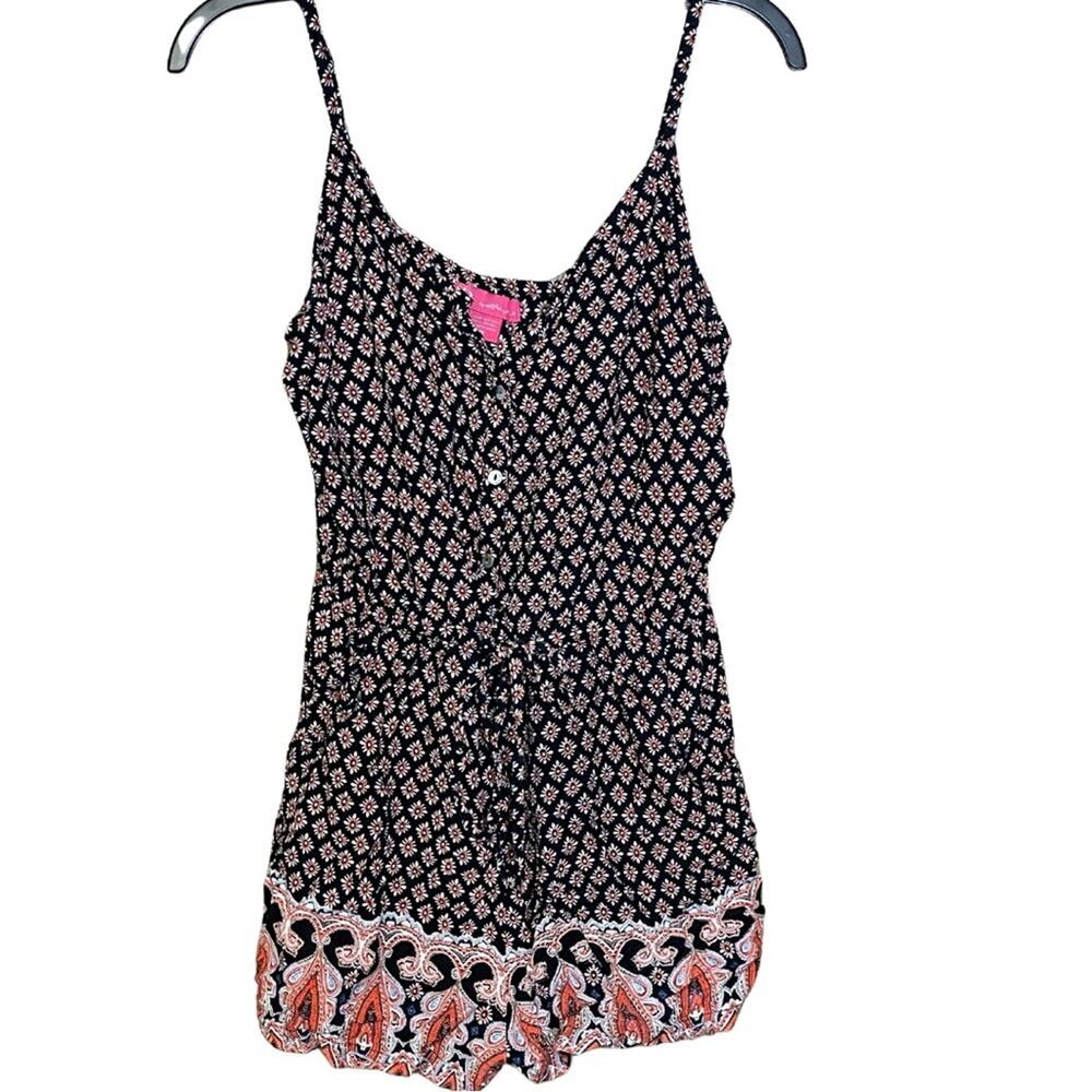 UP by ultra pink romper bohemian drawstring waist adjustable lightweight size M